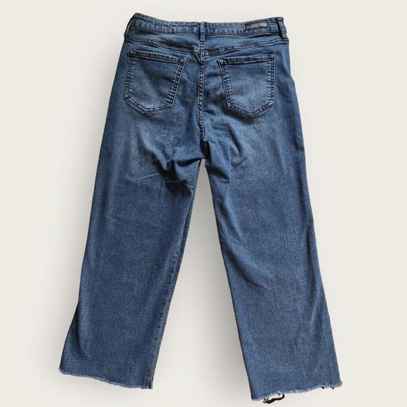 Social Standards High-Rise Women's Straight Cropped Frayed Hem Jeans Sz 10 - Picture 2 of 8